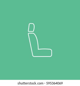 Seat Line Icon On Green Background