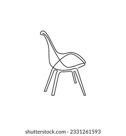 Seat logo in the concept of one line, continuous line. comfortable lounge chair. interiors furniture logo, vector, icon,