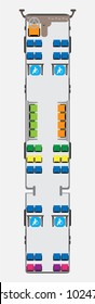 Seat Map Of F Trailer Metro Or City Bus With Wheelchair Area Vector And Illustration