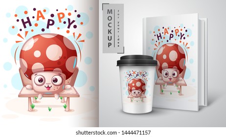 Seat mushromm - mockup for your idea. Vector eps 10