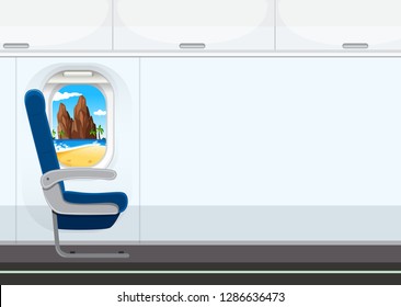 A seat on the airplane illustration