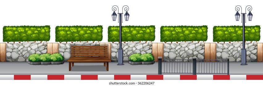 Seat on the sidewalk  illustration