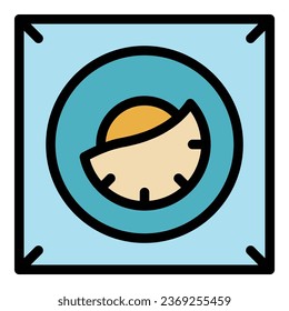 Seat plastic icon outline vector. Printer design. Brake side color flat