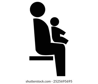 seat priority icon for people with small children vector illustration.
