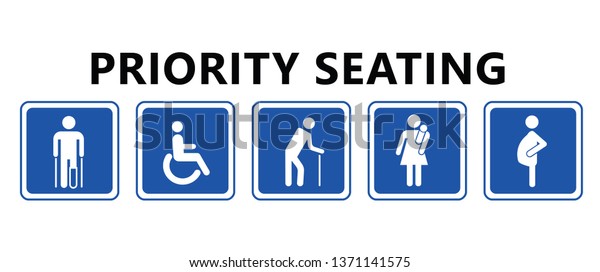 Seat Priority Icon Seating People Disable Stock Vector (Royalty Free ...