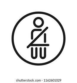 Seat Safety Belt Icon. Stroke outline style. Line vector. Isolate on white background.