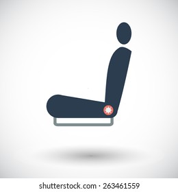Seat. Single flat icon on white background. Vector illustration.