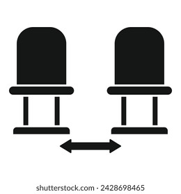 Seat social distance icon simple vector. Avoid contact. Home precaution gesture