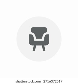 Vector de signo de icono de sofá de asiento