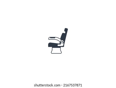Seat vector flat emoticon. Isolated Airplane Seat illustration. Bus Seat icon
