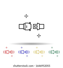 Seatbelt, airplane, airport multi color style icon. Simple thin line, outline vector of Airport icons for ui and ux, website or mobile application