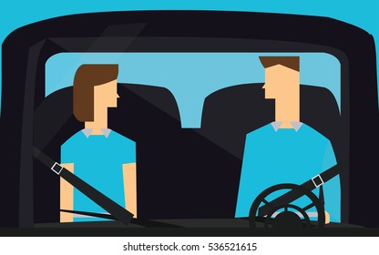 Seatbelt flat vector illustration