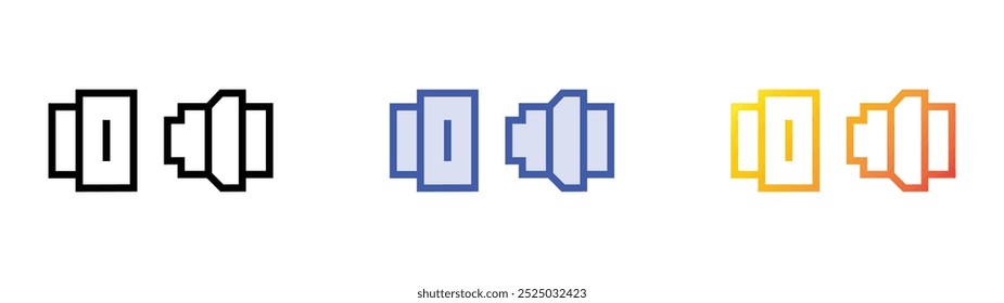 seatbelt icon. Linear, Blue Fill and Gradient Style Design Isolated On White Background