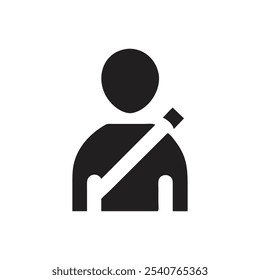 Seatbelt Icon on white background