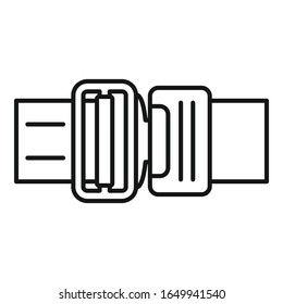 Icono del cinturón de seguridad. Icono del vector del cinturón de seguridad para el diseño web aislado en fondo blanco
