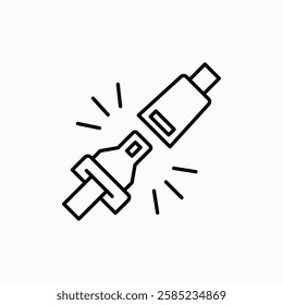 Seatbelt icon. simple vector icon