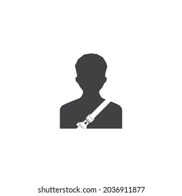 Seatbelt icon vector illustration logo design.
