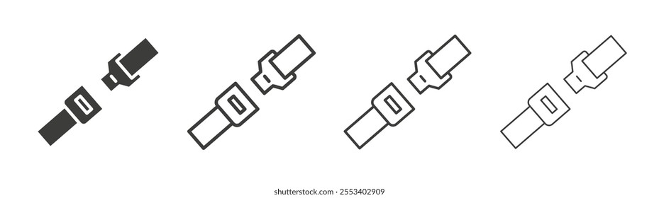 Seatbelt icons collection. vector set in black color