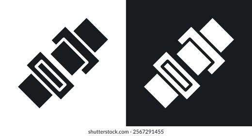 Seatbelt icons in solid black and white colors