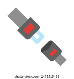 Diseño de icono plano de Vector de cinturón de seguridad