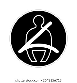 Seatbelt warning symbol displayed in a vehicle to encourage safety during travel