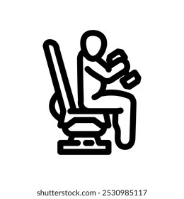 seated arm curls dumbbells pregnant fitness line icon vector. seated arm curls dumbbells pregnant fitness sign. isolated contour symbol black illustration