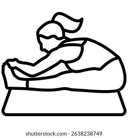 Seated Forward Bend Icon Line Vector Illustration