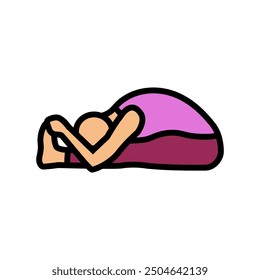 Vector de icono de color de yoga de paschimottanasana doblez hacia adelante sentado. signo de yoga de paschimottanasana doblez hacia adelante sentado. ilustración de símbolo aislado