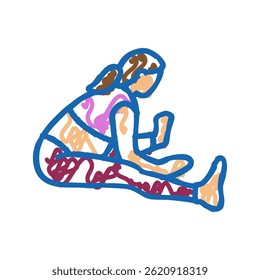 seated forward bend pregnant fitness doodle icon sketch vector. seated forward bend pregnant fitness sign. isolated symbol illustration