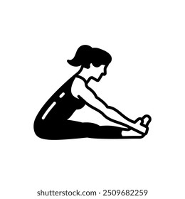 Seated Forward Glyph Icon, Vector illustration