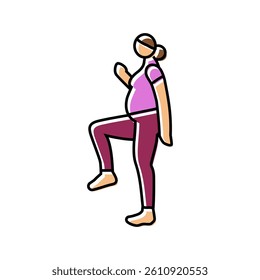 seated pelvic floor stretch pregnant fitness color icon vector. seated pelvic floor stretch pregnant fitness sign. isolated symbol illustration