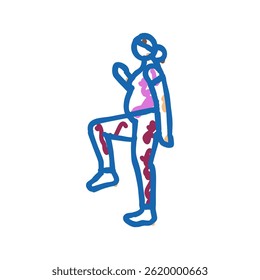 seated pelvic floor stretch pregnant fitness doodle icon sketch vector. seated pelvic floor stretch pregnant fitness sign. isolated symbol illustration