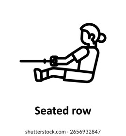 Seated row Vector Icon which can easily modify or edit
