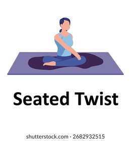 Ilustração de vetor de torção sentada que pode facilmente editar ou modificar
