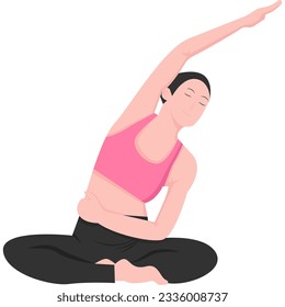 Seated yoga pose asana for ui, ux, web, app, brochure, flyer and presentation design, etc.