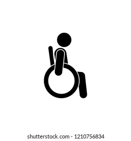 seating disabled person in wheelchairplace of waiting. Element of priority seating area in transport icon for mobile concept and web apps. Detailed disabled person in wheelchair