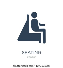 seating icon vector on white background, seating trendy filled icons from People collection, seating vector illustration
