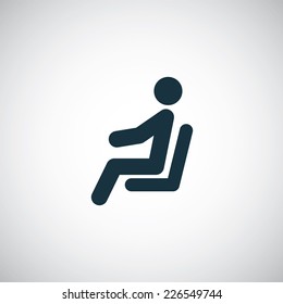 Seating Man Icon On White Background 