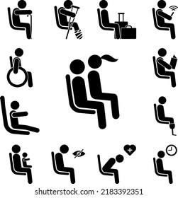 seating place for loversplace for people with plaster icon in a collection with other items