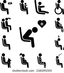 seating place for patientsplace for person with luggage icon in a collection with other items