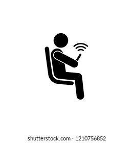 seating place with wifion white background. Element of priority seating area in transport icon for mobile concept and web apps. Detailed place with wifi icon