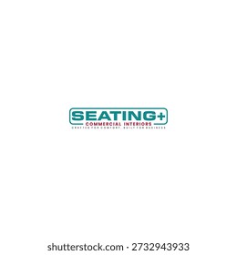 Seating Plus Commercial Interiors Logo Design on White Background