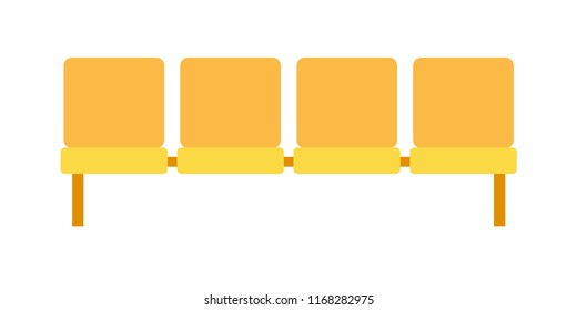Seating system to wait for public transport vector flat material design isolated on white