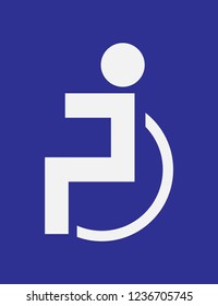 Seating in transport for invalid man. vector web icon