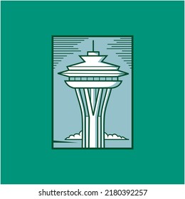 Seatle landmark icon vector illustration