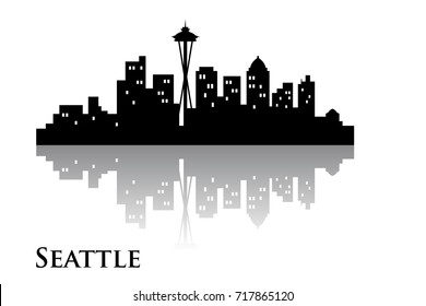 seatle skyline city logo vector