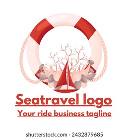 seatravel logo design cargo logo sea diving logo 
