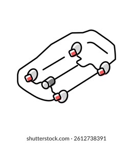 seats car color icon vector. seats car sign. isolated symbol illustration