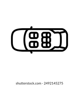 seats car line icon vector. seats car sign. isolated contour symbol black illustration