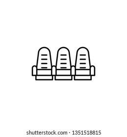 seats in the cinema icon. Simple thin line, outline vector of movie, cinema, film, screen, flicks icons for UI and UX, website or mobile application